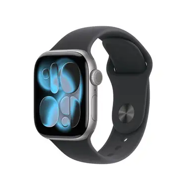 Apple Watch Series 11 GPS 42mm Space Grau Aluminiumgehäuse mit Schwarzem Sportarmband - M/L