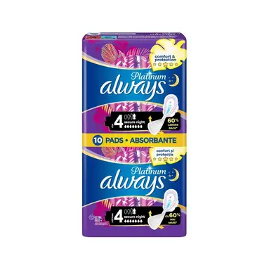 Always Ultra Platsecure Nuit - 10 Serviettes