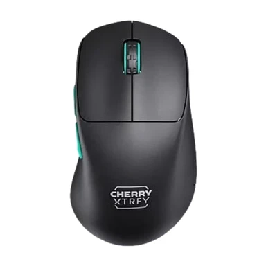 CHERRY XTRFY M64 kabellose Gaming-Maus, ultraleicht, 53 g, 2,4‑GHz‑RF für E‑Sport, wiederaufladbar bis zu 75 Std., ergonomisches rechtsseitiges Design mit niedriger Vorderkante – Schwarz