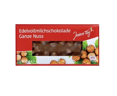 Jeden Tag Schokolade Ganze Nuss Vollmilch 100 g