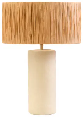 Fifty Five South Table Lamp Carta Raffia Shade Natural/White 51cm