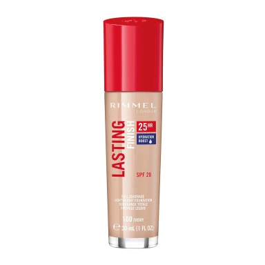 Rimmel LASTING FINISH FOUNDATION 25HR (WITH COMFORT SERUM) 30ML 100 Ivory