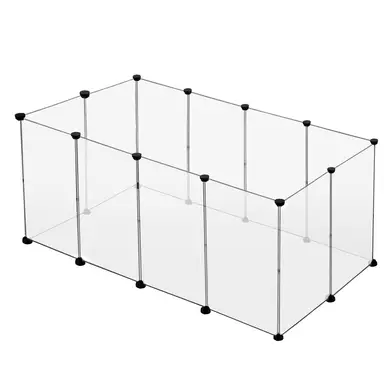 EUGAD Laufstall für Kaninchen & Meerschweinchen – 70 x 200 x 100 cm, erweiterbarer Kunststoff-Käfig