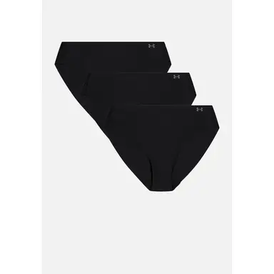 Under Armour No Show Bikini Solid 3 Pack - Black