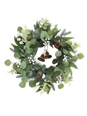 Daisy Darcy Eucalyptus Berry Wreath with Metal Bells