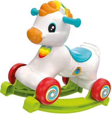 Clementoni baby 3-in-1 pony schommel- en looptoy - multikleur, 55 x 46 x 19 cm