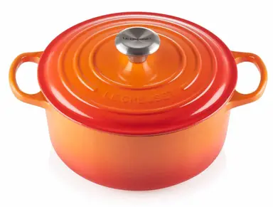 Le Creuset signature gietijzeren braadpan - rond, 28 cm, oranje