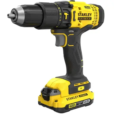 Stanley FatMax 18V V20 Cordless Hammer Drill Driver Kit, 2 x 2.0Ah Batteries