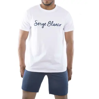 SERGE BLANCO Ensemble pyjama pour homme blanc/bleu - Taille L