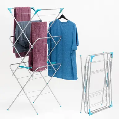 Anika 3-Tier Concertina Clothes Airer Foldable - Silver