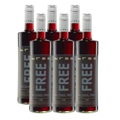 Bree free rot, aromatisches alkoholfreies getränk aus entalkoholisiertem rotwein 6x0,75 L