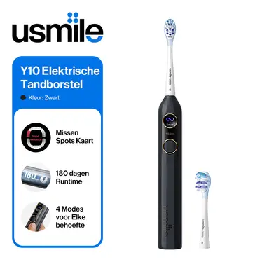usmile Y10 Elektrische Tandenborstel met Slim Scherm, 4 Reinigingsmodi, Slimme Sonische Tandenborstel met Timer en Drukregeling, Eén Oplading Gaat 180 Dagen Mee