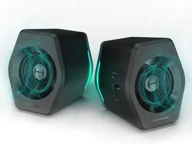 Edifier G2000 32W PC Gaming Computer Lautsprecher für Laptop, Mac, Desktop-Computer. Subwoofer-Lautsprecher mit Bluetooth, USB, 3,5mm AUX-Eingängen und RGB-Beleuchtung - schwarz
