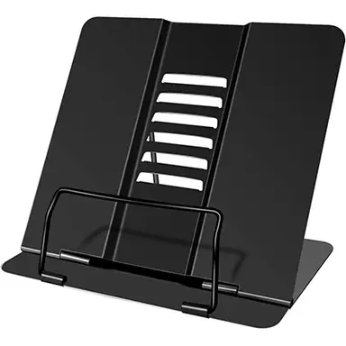 Vilscijon Thickened Adjustable Book Stand with Posture Correction, Multi-Gear Book Holder, Must-Have Reading Accessory - Black