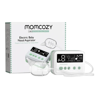 Momcozy Baby Nasal Aspirator, Medical-Grade 70KPa Strong Suction & 9 Suction Levels, Electric Nasal Aspirator for Infants, Babies & Newborns, Soothing Light & Lullabies, BPA-Free Silicone Tip, gifts for mom