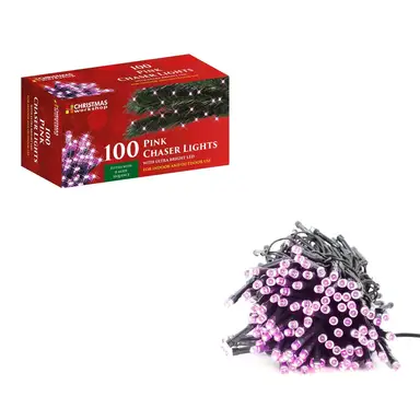 Christmas Workshop 100 LED Pink Chaser Lights