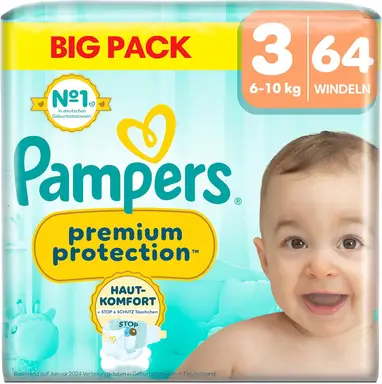 Pampers Premium Protection Größe 3 Midi (6-10 kg) Großpackung