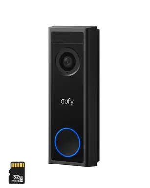 eufy Video-Türklingel Schwarz C31, 2K FHD, batterie- oder kabelgebunden, Schnellwechsel-Akku, 24/7-Aufzeichnung