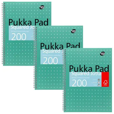 Pukka Pads A4 Metallic Jotta Notepad Squared, Pack of 3