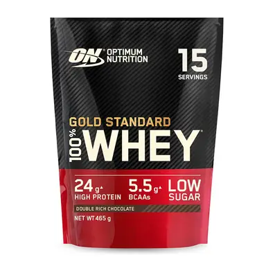 Optimum Nutrition Gold Standard 100% Whey Proteïne, Dubbel Rijke Chocolade 465g (15 porties)