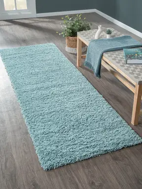 My Flair Teppich "My Shaggy" rechteckig hellblau 250 x 80 cm