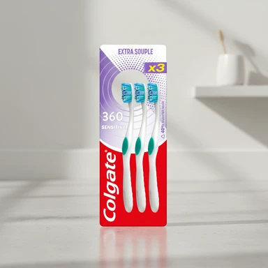 Colgate 360 Brosses à dents sensitive extra souples - 3 brosses