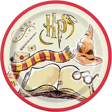Unique Party Paper Plates, Harry Potter, 22cm, 8 Pack