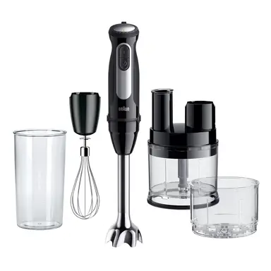 Braun MultiQuick 5 Pro Hand Blender - 1000W with Mini Food Processor, Metal Whisk & 500ml Beaker, PowerBell Plus Technology, 25 Speed Wheel & Turbo, EasyClick System Plus, MQ55755M