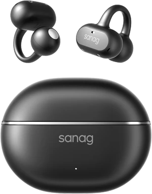 Sanag Z50 Ultra Casque à Conduction Osseuse Ouvert sans Insertion avec Réduction de Bruit et Appels IA, Confort de Port, Sans Fil