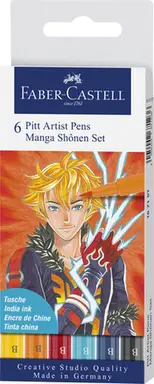 Tekenstiften Faber-Castell Pitt Artist Pen Manga Etui 6-delig Shonen