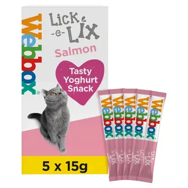 Webbox Lick-e-Lix with Salmon Tasty Yoghurty Treat 5 x 15g