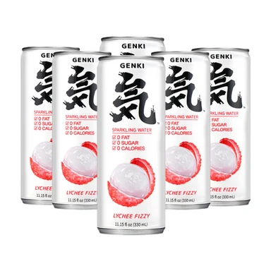 Genki Forest Boisson Pétillante Saveur Litchi 330 ml x 6 Canettes – Vendu uniquement en France, Belgique et Luxembourg
