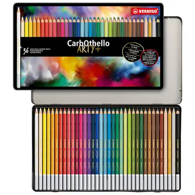 STABILO CarbOthello - Chalk-Pastel Pencil - ARTY+ - Tin of 36 - Assorted Colours