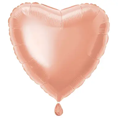 Unique Party Heart Foil Balloon, Rose Gold, 45cm