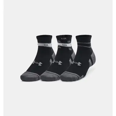 Under Armour Performance Tech™ 3-Pack Quarter Socks - Black/Castlerock