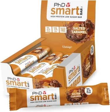 PhD Smart Protein Nutrition Bar Salted Caramel Flavour - 12 x 64g 