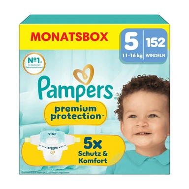 Pampers Premium Protection Größe 5 Junior 11-16kg Monatsbox 152 Stück