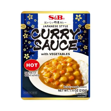S&B Curry Sauce with Vegetables Hot 210g
