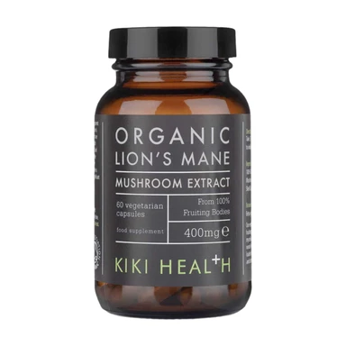 KIKI Health Lion's Mane Mushroom Extract 400mg Vegan Cognitive Support Capsules - 60 Capsules