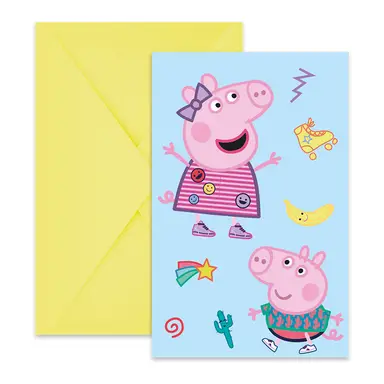 Peppa Pig Messy Play Invitations 6 Pack