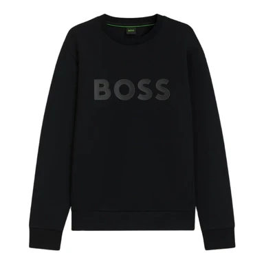 BOSS Stretch-cotton Sweatshirt with Sandwich Logo - Black