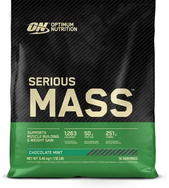 Optimum Nutrition Serious Mass chocolade en munt - 5,45 kg (16 porties)