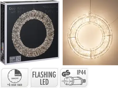 WREATH 500LED 38CM SILVER