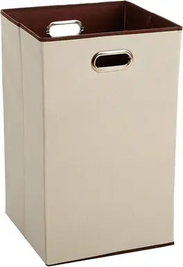 ANQI Rechthoekige opvouwbare wasmand, beige, bruin