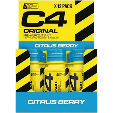 C4 Original Pre-Workout Shot, Citrus Berry - 12 x 60ml