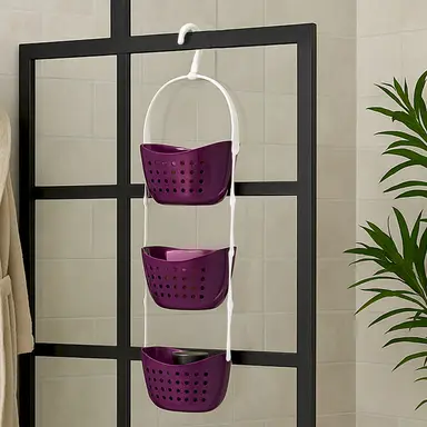 Essentials by Premier 3 Tier Purple Shower Caddy