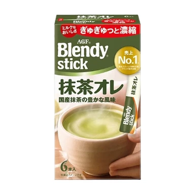 AGF Blendy Stick Matcha mit Milch, 6 Stück, 60 g