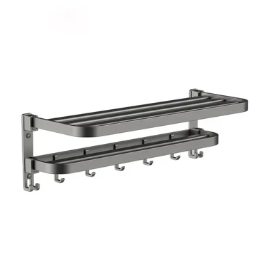 ochama x J.ZAO Handdoekstang van aluminium zonder boren - Badkamerhanddoekstang Opvouwbare Handdoekhouder