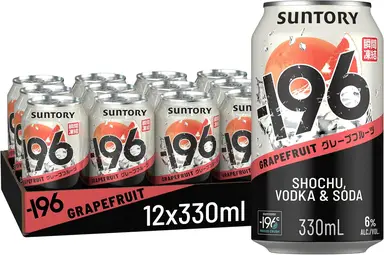 Suntory -196 Shochu & Vodka Ready To Drink Cocktail Grapefruit 12x330ml