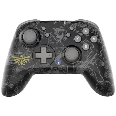 HORI The Legend of Zelda manette sans fil Horipad Nintendo Switch - autonomie 15 h - licence officielle Nintendo - motif Link - gris